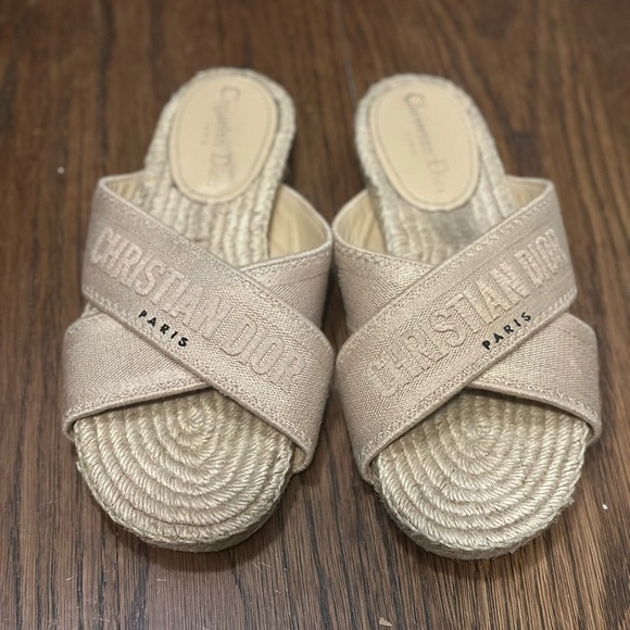 DIOR espadrille logo sandals. Size 36.5 - Picture 1 of 8